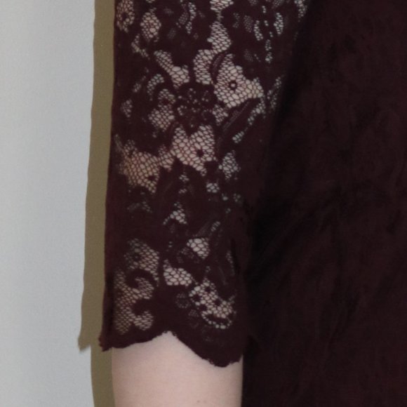 Maroon Lace Dress - Picture 4 of 5